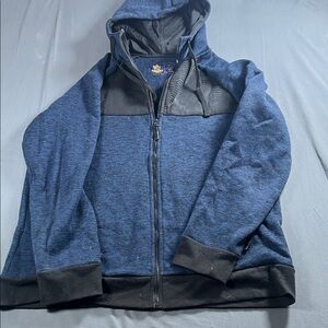 Rugby University Quilted Shoulder Zip Up Hoodie G0007